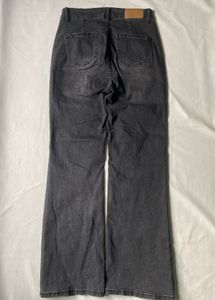 Gray Flared Denim Jeans