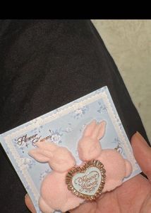 Cute Bunny Brooch with Heart