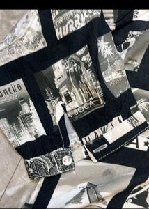 Black &amp; White Travel Collage Top