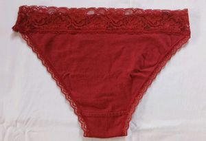 Red Lace Trim Briefs