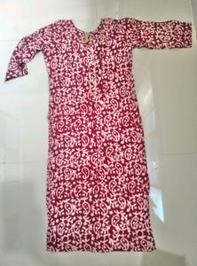 Reddish Maroon Straight Kurti