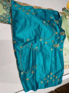 Embroidered Teal &amp; Green Lehenga Choli Set