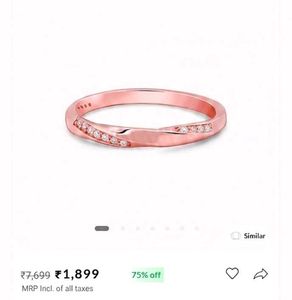 Rose Gold Diamond Ring 925 silver