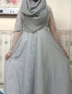 Elegant Gray Maxi Dress