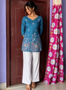 women short embroidered kurti