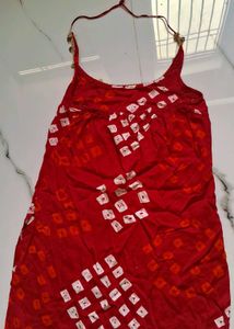 Bohemian Red Bandhani Halter Neck Top