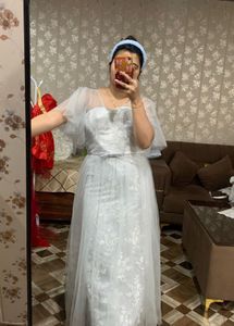 Elegant Light Blue Lace Gown🧚🏻‍♀️🦋