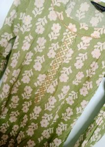 Green Floral Kurta