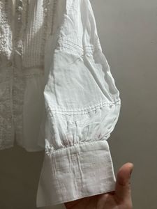 Elegant White Embroidered Blouse