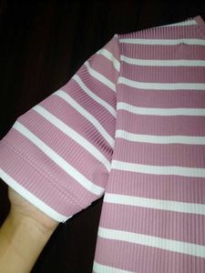 lavendre stripped ribbed crop top💜