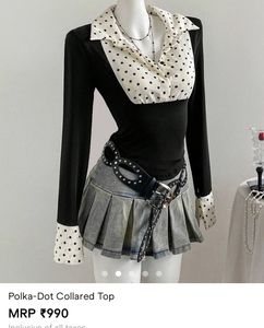 Savana Polka Dot Collared Top