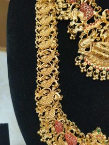 Exquisite Gold Plated Lakshmi Haram Set