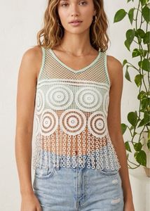 Never Worn White And Green Beach Top For Women🏝️