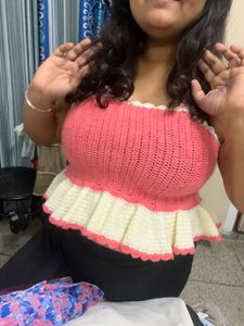 Crochet Halter Neck Crop Top