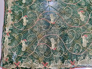 Zari Work On Bandhej Chiffon Saree