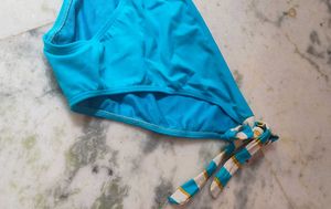 Blue Bikini Bottom with Tie Sides
