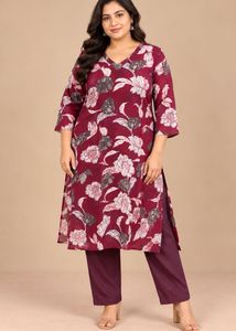 Maroon Floral Kurta Set