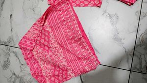 Pink Printed Kurta Set with Dupatta XXL