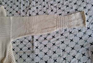 Cream Knit top cardigan crochet