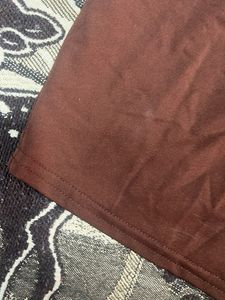 Brown V-Neck Cropped Top