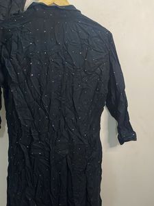 Black Embroidered Kurta Set