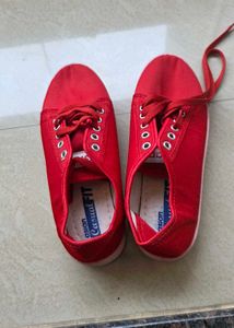 Vibrant Red Casual Sneakers