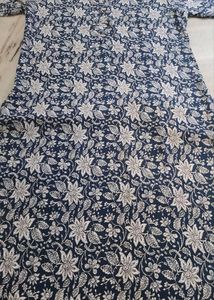 💙👣Navy Blue Floral Print Kurta
