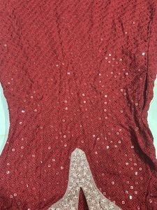 Elegant Red Sequined Kurta