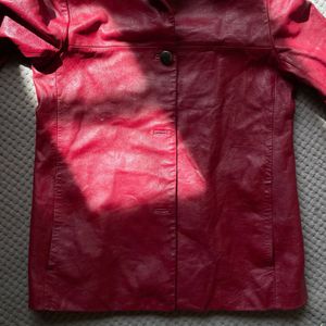 Blood Red Leather Blazer