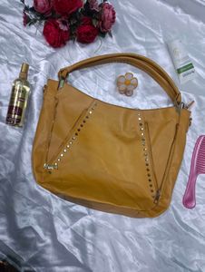 Stylish Yellow Leather Shoulder Bag