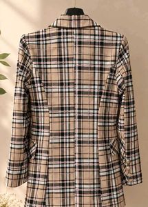 Plaid Double-Breasted Blazer