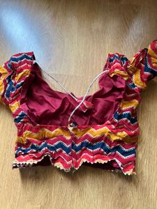 Bohemian Zigzag Print Crop Blouse