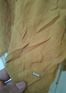 Yellow Lace Neck Blouse