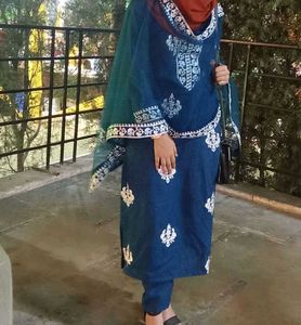 Blue Embroidered Kurta Set