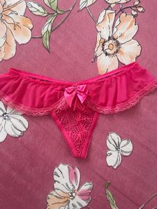 Lace Trim Thong Panties (2-Pack)