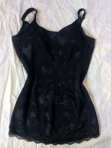 Black Floral Lace Trim Shapewear Camisole