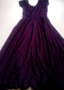 Elegant Purple Sequined Gown