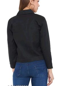 2 in 1 Stylish Black Denim Jacket with white top