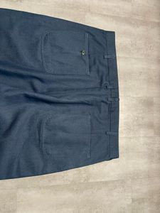 Men's Blue Pleated Casual Pants