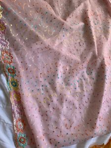 Embroidered Pink Dupatta