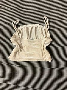 Cream Ruched Velvet Cami Top