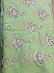 Dress Material Light Green Embroidered
