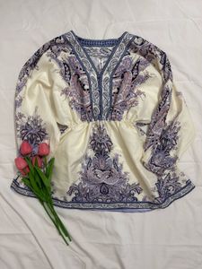 Boho Paisley Print Tunic Top