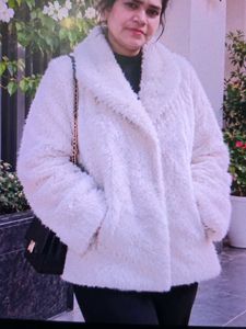 Cozy White Faux Fur Jacket