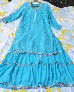 Heavy Embroidered Gharara Dress