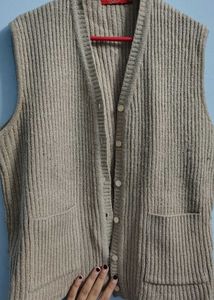 Classic Knit Sleeveless Cardigan winter warm