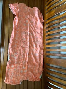Aurelia  Peach sequin neck Kurta top