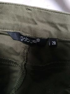 Stylish Olive Green Cropped Pants