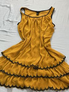 H&M Yellow Tiered Ruffled Dress