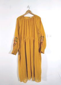 Mustard Embroidered Dress (Women's)